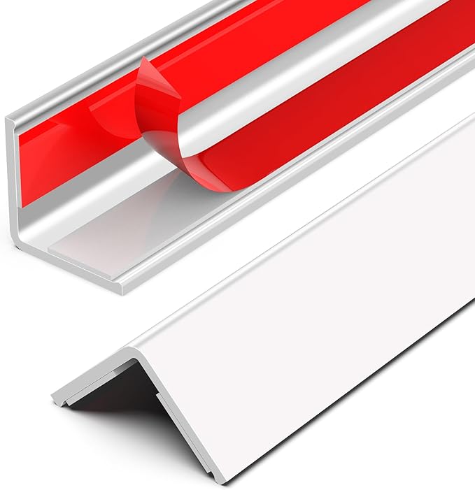 ‎Frychee Wall Corner Protector, Walls Edge Protector，Self-Adhesive Wall Corner Guards,PVC Double Side Edge Protector， Furniture Stairs Guard (2, 2.5x150cm/0.98x59.1in)