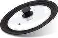 Tempered Glass Lid - Universal Lid with Heat Resistant Silicone Rim for Pots, Pans and Skillets - Pan Cover Replacement Lid Fits 9.5", 10" and 11" Diameter Cookware