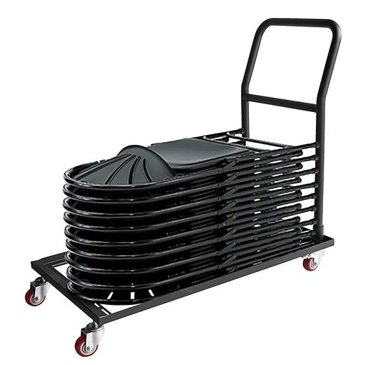 Multi-Function Folding Chair Cart Commercial Grade Steel Frame Storage and Transport Dollies for Plastic Resin and Wood Folding Chairs,37.8 X 21 X 36''