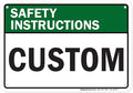 Custom Safety Instructions Sign, Ansi Sign, Osha Compliant, 7x10 Inches, 55 mil thick HDPE (high density polyethylene), Made in USA by My Sign Center