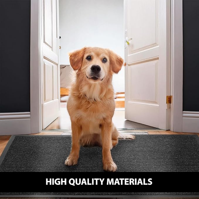 UNIMAT Traffic Guard Door Mat, 3´x 5´ (36” x 60”), Heavy Duty Waterproof Doormat, Stain and Fade Resistant Welcome Mats, Durable Rubber Backing, Low Profile Entryway Rug, Shoe and Boot Scraper.