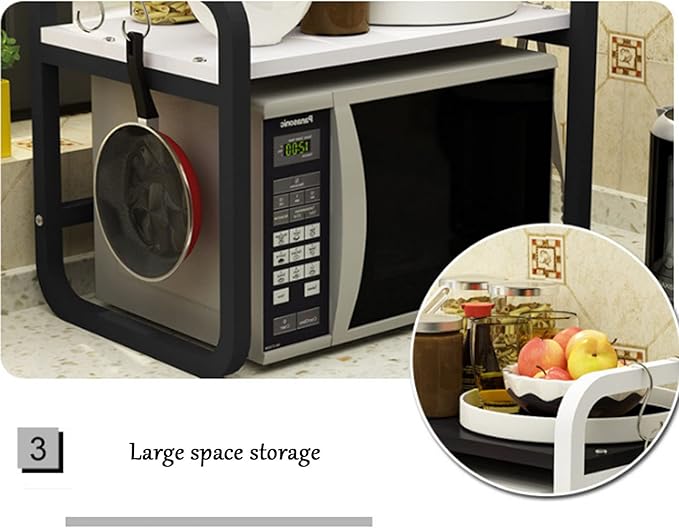 Microwave Storage Rack Microwave Oven Rack Kitchen Storage Shelf Kitchen Organiser Shelf Island Shelf for Oven Toaster Stand White