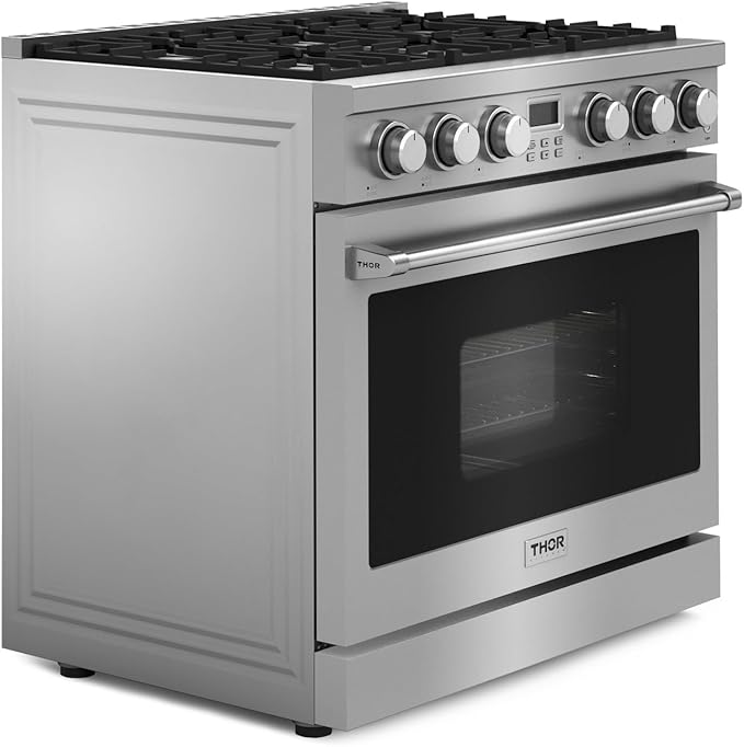 THOR Kitchen Professional 36-Inch Gas Range in Stainless Steel - Model ARG36