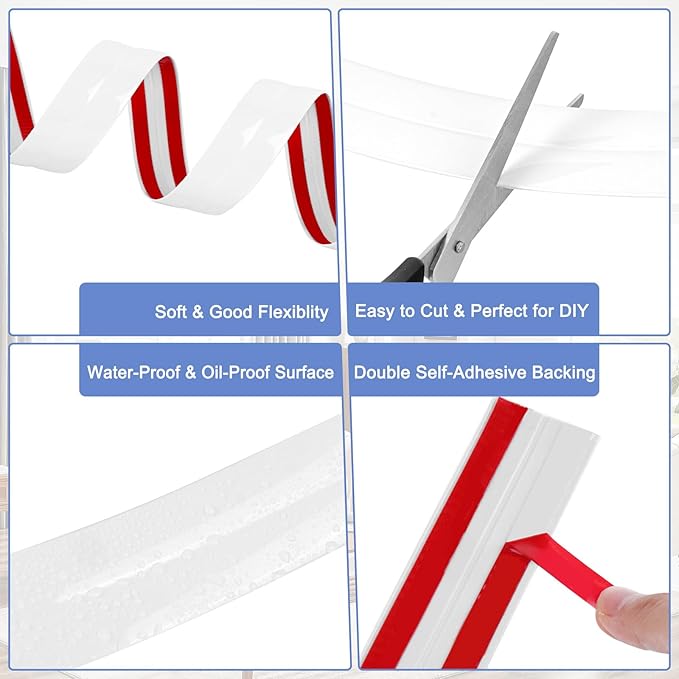 Wall Corner Protector Moulding Trim Peel and Stick Wall Corner Guards Trim Flexible Self Adhesive Edge Protector Moulding, 1.6 in x 10 Ft, White