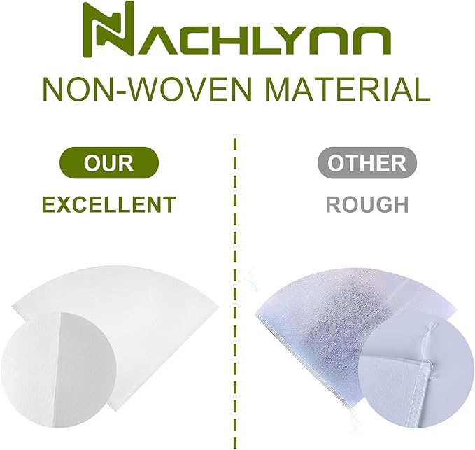 NACHLYNN Fryer Oil Filter 100pcs 10 inch Cooking Oil Filter Kitchen Oil Filters Non-Woven Filter Cones Maple Syrup Filters Beeswax Filters Grease Filter Cones for Restaurant Kitchen Cafe