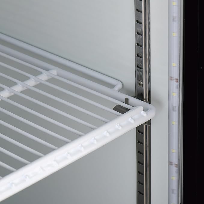 Kratos Commercial Two Door Merchandising Refrigerator, Sliding Two Door Mobile White Display Refrigerator for Shops and C Stores, 53" Wide, LED Lighting, 115V (67K-209)