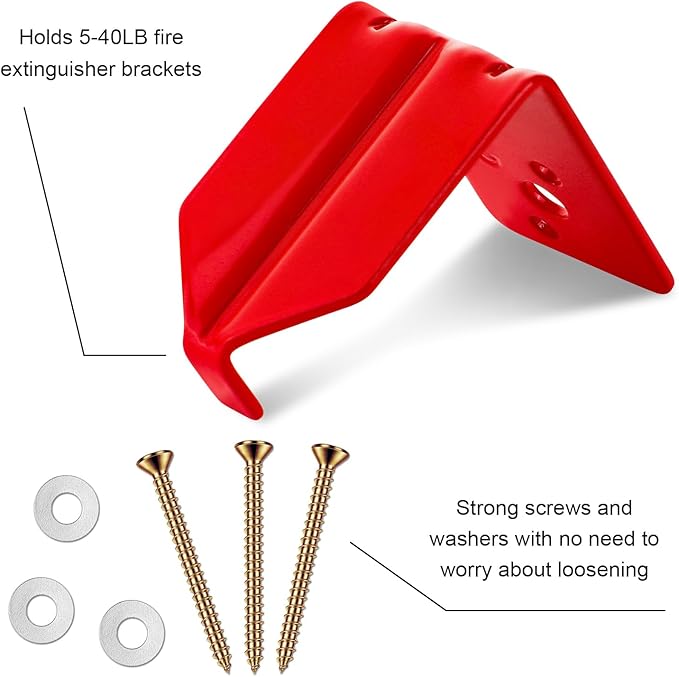 8 Pack Fire Extinguisher Mount Bracket, 5 to 40 lb Fire Extinguisher Holder with Expansion Screws, Universal Bracket Kit Fits Extinguishers Cabinet Wall Hook Hanger