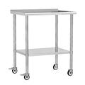 Stainless Steel Work Table with Wheels, 24x36 Inch NSF Food Prep Table with Backsplash & Adjustable Undershelves for Commercial Kitchen, Restaurant, Garage