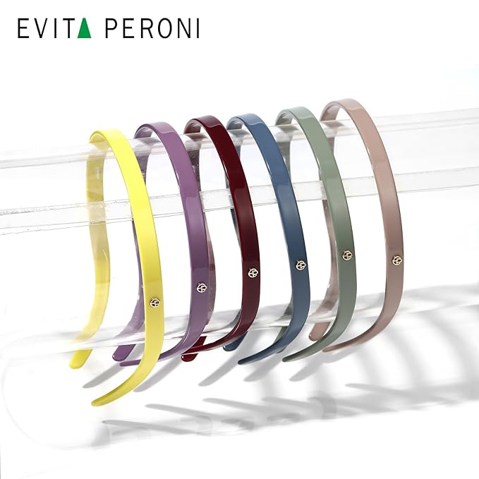 EVITA PERONI Hair Band, Acetic Acid Hairband for Women's Hair, Comfortable Headbands for Women Fashion, Thin Headbands Non Slip, Light Blue, 1 Count (Pack of 1)