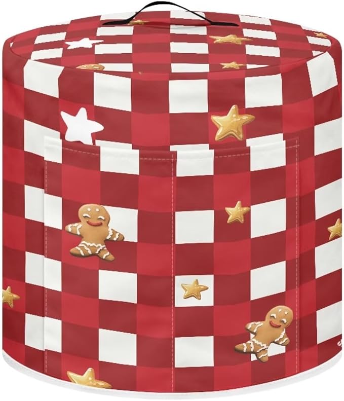 Christmas Plaid Dust Cover Instant Pot and Extra Accessories Dust Proof Easy to Clean Pressure Cooker Cover Electric Appliance Cover Air Fryer Accessories with Storage Pocket Size S