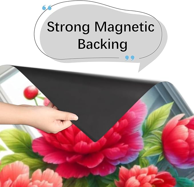 Dishwasher Magnet Cover Flower Red Beautiful Dishwasher Decorative Cover Front Dishwasher Door Cover Reuseable Dishwasher Cover Panel Decal for Kitchen Refrigerator Home Appliances 23" X 26"