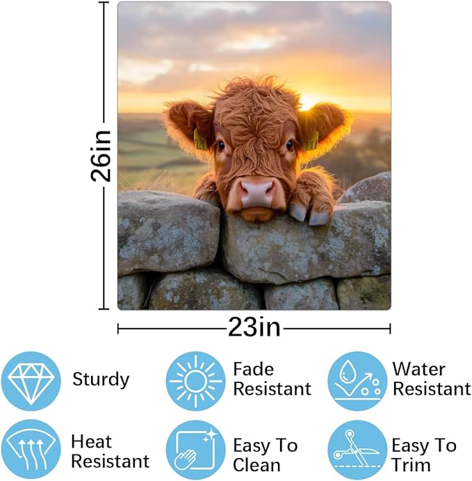 Funny Alpine Cow Dishwasher Magnet Cover Front Dishwasher Cover Decor Reusable Magnetic Door Cover Panel Decal Home Appliances Stickers Kitchen Refrigerator Fridge 23"x26"