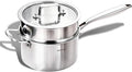 DELARLO Tri-Ply Whole-Clad Stainless Saucepan 3.5 Quart Steamer Set With Glass Lid, Ergonomic Handle, Vegetable Steamer, Multipurpose Sauce Pan, Kitchen Sauce Pot, Oven Safe