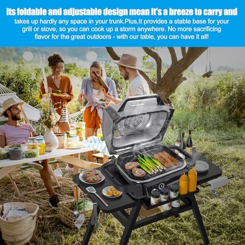 Adjustable Cart for Ninja Outdoor Woodfire Grill Stand OG700 OG800 OG900