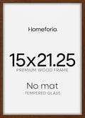 Homeforia 15x21.25 Puzzle Frame Brown, High End Dark Oak 15 x 21.25 Picture Frame Wood without Mat, 21.25x15 Wooden Walnut Poster Frames for Wall, 15 by 21.25 Frame, Tempered Glass, Wall Kit, Set of 1