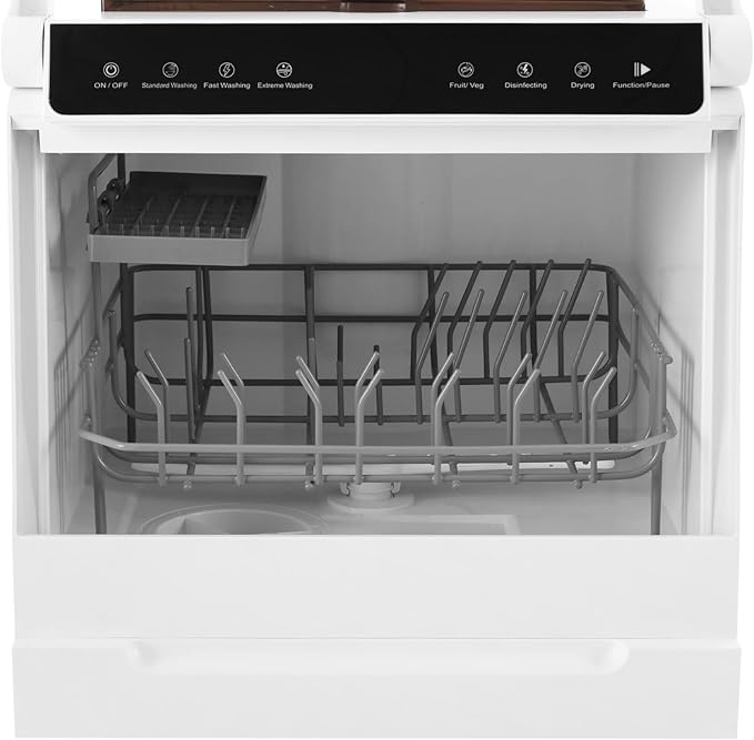 Countertop Dishwasher Portable with 6 Programs, 5L Built-in Water Tank, 161.6℉ High-Temp for Apartments, Dorms and RVs
