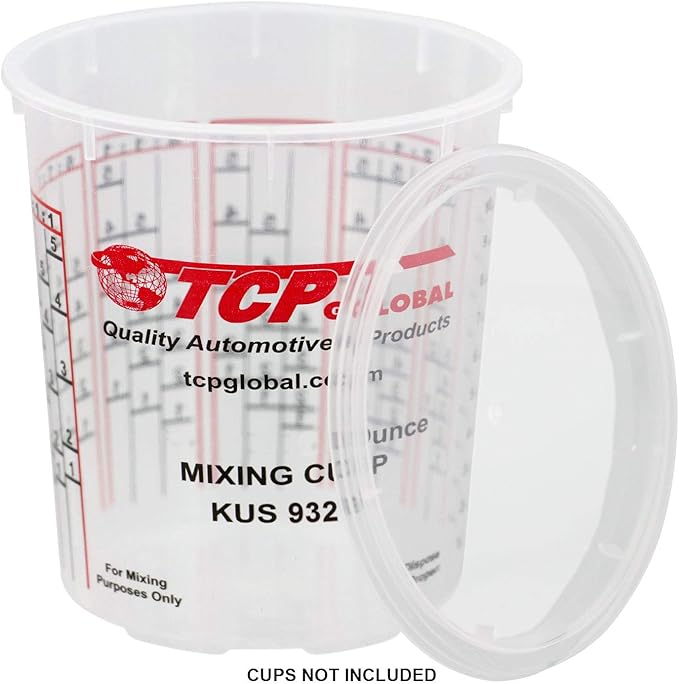 Custom Shop Paint Mixing Cup Lids Only (Box of 50) Quart Size - Exclusively Fits Custom Shop/TCP Global Cups, 32 Ounce Size - Auto Paint Cup Lids for Acrylic Paints & Epoxy Resin Containers
