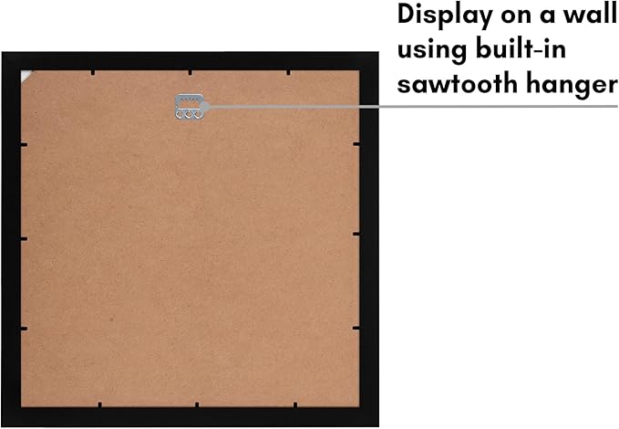 Americanflat 15x15 Picture Frame with Shatter-Resistant Glass - Use as 12x12 Frame with Mat or Display 15x15 Photo Without Mat - Signature Collection - Square Frames for Wall Display - Black