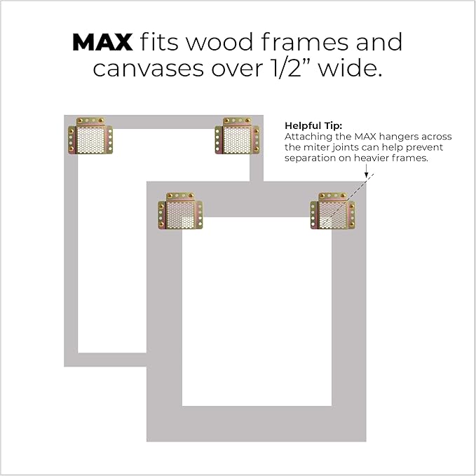 74 Pcs Picture Hanging Kit, The Ultimate Picture Hangers for Wood Frames and Canvases, for use on Drywall, Requires No Measuring or Moving Hardware to Hang Artwork, Hangs 6 Frames