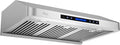 Awoco 30” Supreme 7” High Stainless Steel Under Cabinet Range Hood 4 Speeds, 8” Round Top Vent, 1000CFM 2 LED Lights, Remote Control & External Oil Collector (RH-S10-30S)