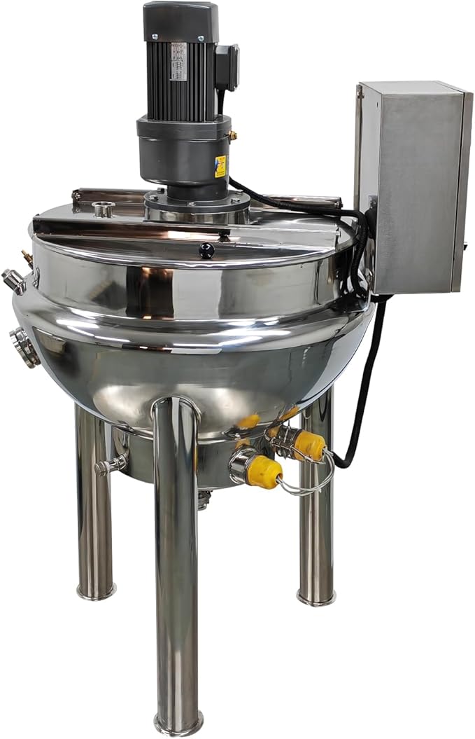 220V 100L Electric Jacketed Kettle - Commercial Heating Cooking Machine for Soup, Beverages, Jams & Sandwiches - High-Efficiency Steam Pot, Food Warmer 26.5 Gallon