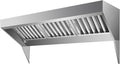 7FT Stainless Steel Commercial Exhaust Hood with 3 Removable u-Shaped Oil Filter Mesh, Rust-Resistant Ventilation Hood for Food Truck, Concession Trailer, and Restaurant Kitchen