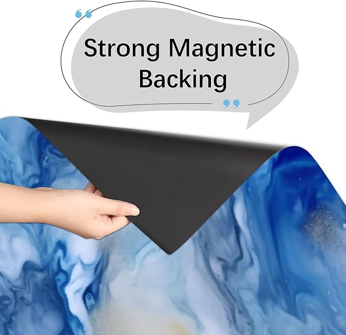 Marble Ripple Blue White Dishwasher Magnet Cover, Reusable Refrigerator Panel Stickers Microwave Front Door Covers Magnets for Kitchen Home Appliances Holiday Party Decorations 23 X 26 in