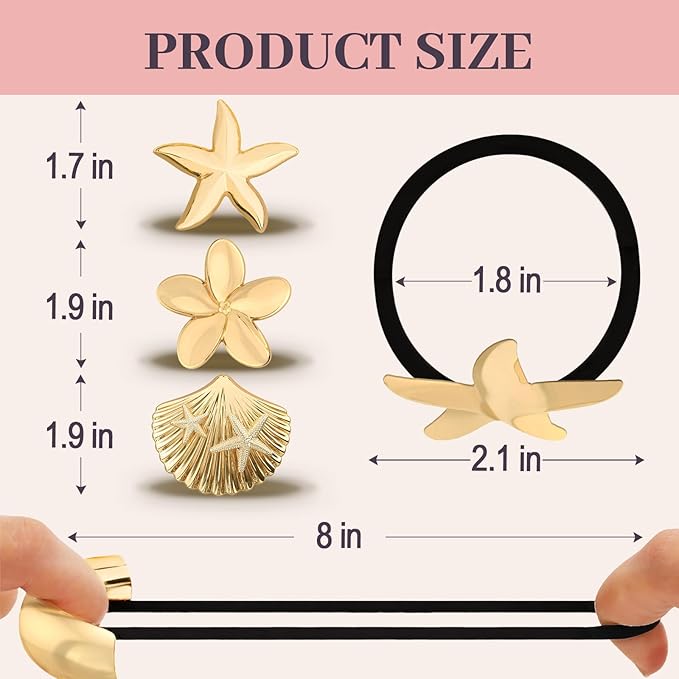 3PCS Metal Hair Tie For Women,Gold Cuffs,Metal Geometric Gold Hair Ties, Hair Accessories Stretchy and Non-Damage Ponytail Holders,Ponytail Cuff Hair Bands For Hair Styling(SET10)