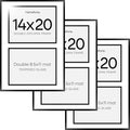 Homeforia 14x20 Double Diploma Frame Black, High End Metal 14 x 20 Certificate Frames with Mat for Two 8.5 by 11 Diplomas, 20x14 Dual Award Graduation Matted Frames, Tempered Glass, Wall Kit, Set of 3