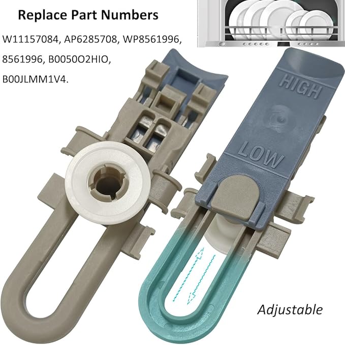 WP8561996 Dishwasher Upper Top Rack Wheel Adjuster Parts for Whirlpool, Maytag, KitchenAid, Magic Chef Dishwashers Replace AP6285708 PS11746477 8561996 W10889280 B0050O2HIO B00JLMM1V4 2Pcs