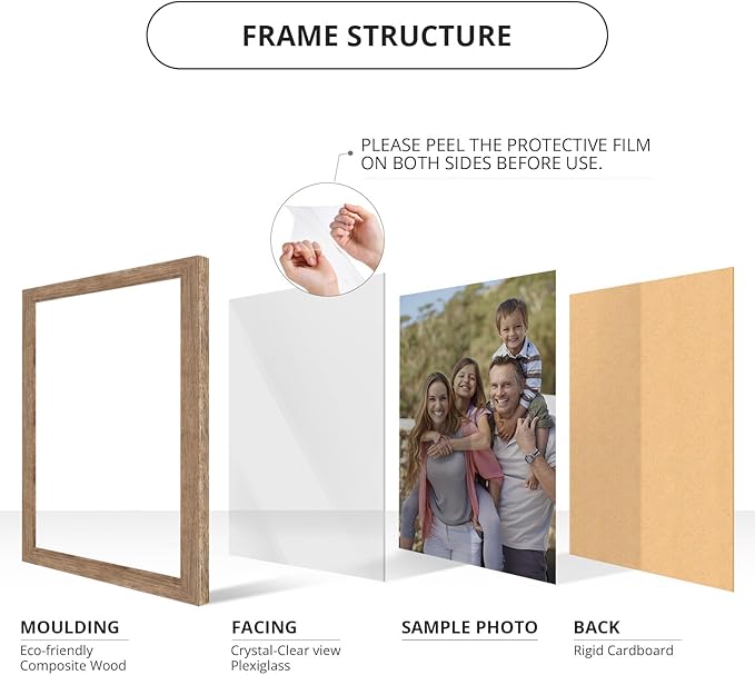 wallsthatspeak 15x19 Brown Barnwood Picture Frame for Puzzles Posters Photos or Artwork