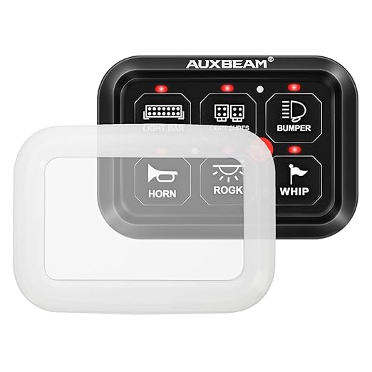 Auxbeam 6 Gang Switch Panel Cover Soft Silicone Case Protective Case Cover Waterproof Flexible Skin Cover Case Silicone Gel Rubber Cover Compatible with Auxbeam Switch Panel BC60, GC60, RA60
