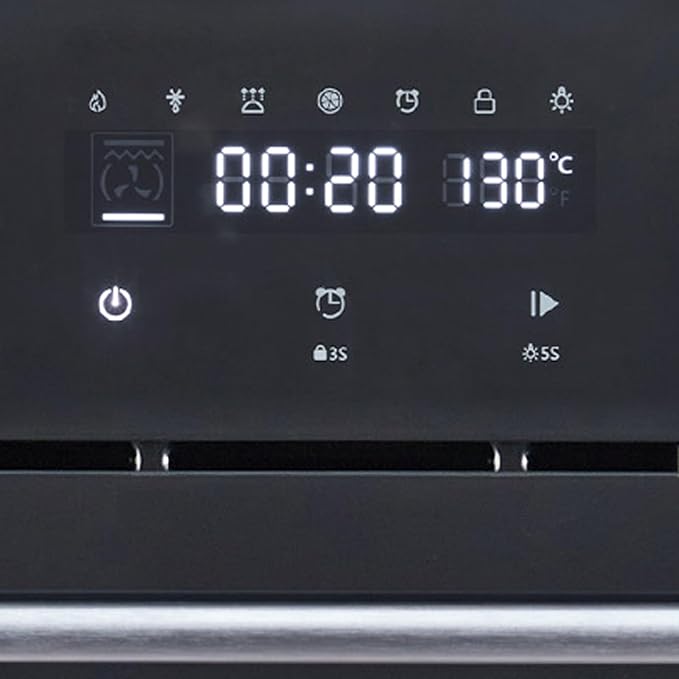24 Inch Built-in Electric Single Wall Oven,2.5Cu.ft. Stainless Steel Convection Oven with 8 Cooking Functions, Touch Control, Timer, Convection Fan and Safety Lock, 3000W, Black