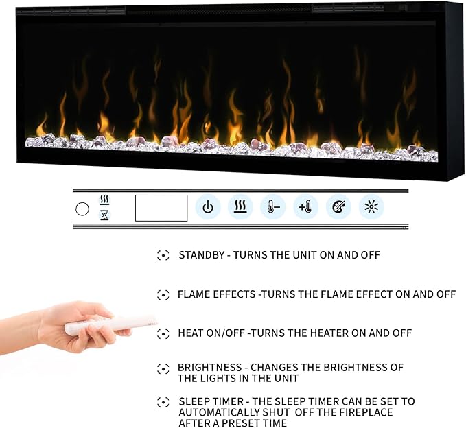 Dimplex IgniteXL 74" Built-in Linear Electric Fireplace (Model: XLF74), 8530/5118 BTU, 240/120 Volt, 2500/1500 Watt, Black