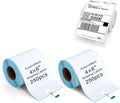 500 Labels 2 Rolls 4"×6" Direct Thermal Shipping Labels, Perforated and Strong Adhesive, Commercial Grade, Compatible with Zebra, Rollo, Jadens, Nelko and Other Thermal Printers