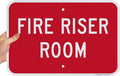 SmartSign 12 x 18 inch “Fire Riser Room” Metal Sign with Pre-Cleared Holes, Screen Printed, 63 mil Laminated Rustproof Aluminum, Red and White