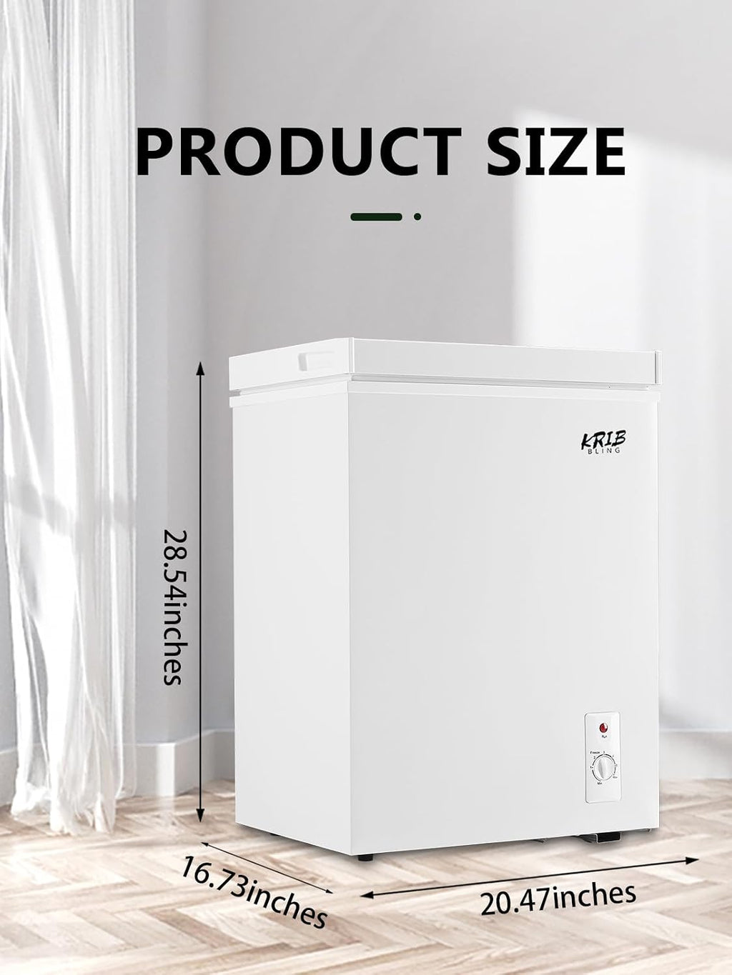 3.5 Cu.Ft Chest Freezer 7 Gears Temperature Control(-18°F to -46°F), Deep Compact Freezer with a Removable Basket, for House, Kitchen, Garage, Basement, Shop, White