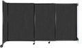 Wall-Mounted Sliding StraightWall Room Divider | Adjustable Widths | Locking Wheels | Room Separator | Up to 7'2" Wide x 4' Tall Black Fabric Panels