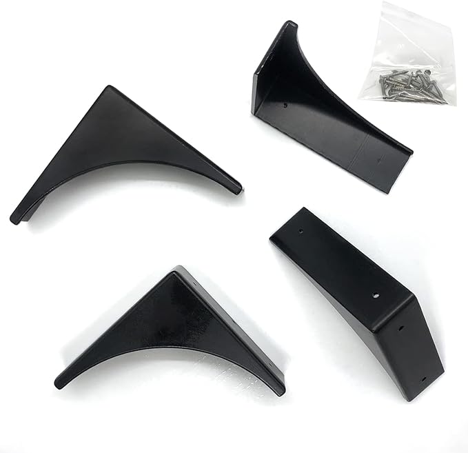 Pack of 4 Antique Zinc Alloy Box Corner Protector Edge Safety Guard Cabinet Furniture Corner Bumpers (No Printing Black)