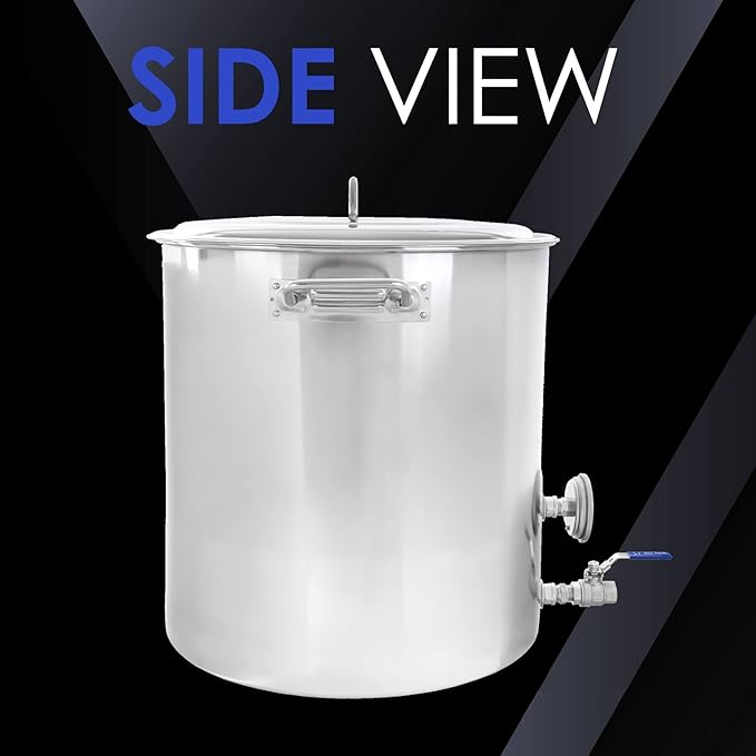 CONCORD Stainless Steel Home Brew Kettle Stock Pot (Weldless Fittings) (100 QT/ 25 Gal)