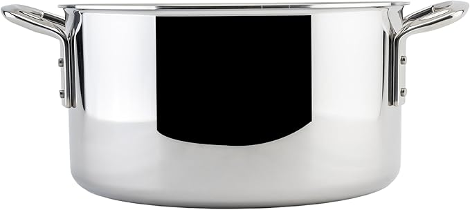 WINCO Tri-Ply Stock Pot, 12-quart, Silver