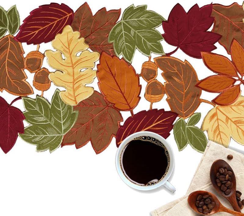 Simplebrand Fall Table Runner for Thanksgiving, Fall Decorations for Home