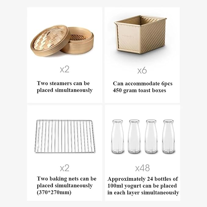 40L Electric Dough Proofer Kitchen Dough Yogurt Bread Proofer with Humidity and Temperature Control High Efficiency Home