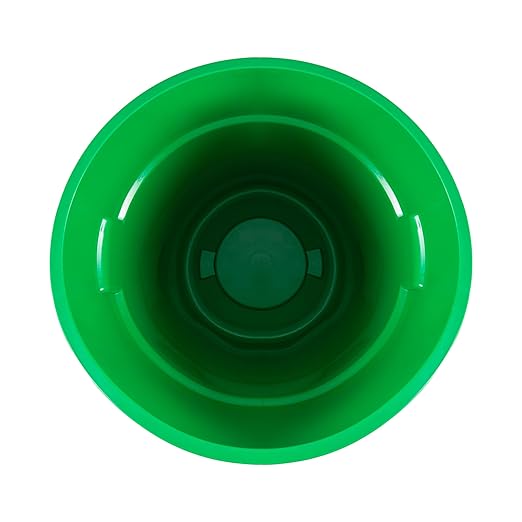 PRO&Family Commercial Round Trash Can, Ingredient Bin, Heavy-Duty Plastic, Anti-Static, Kitchen, Office, Outdoor Use (Green, 44 Gallon)