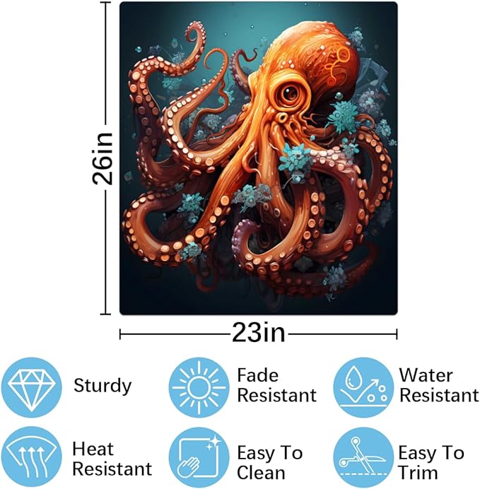 Dishwasher Magnet Cover Ocean Sea Octopus Reusable Dishwasher Magnetic Cover Sticker Decorative Dish Washer Door Cover Panel for Home Kitcen Appliance