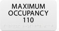 ALPHA DOG ADA SIGNS Custom Maximum Occupancy Sign 4x8 Inch - Personalized Room Capacity Limit Sign with Grade 2 Braille - ADA Compliant Business Signage - Made in USA - White
