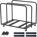 Folding Table Cart, Table Dolly With Braking Caster To Store And Move Folding Round Table Heavy Duty Panel Dolly For 10 Table Capacity With Gift - Tie-Down Staps And EVA Mats Easy To Roll And Assemble