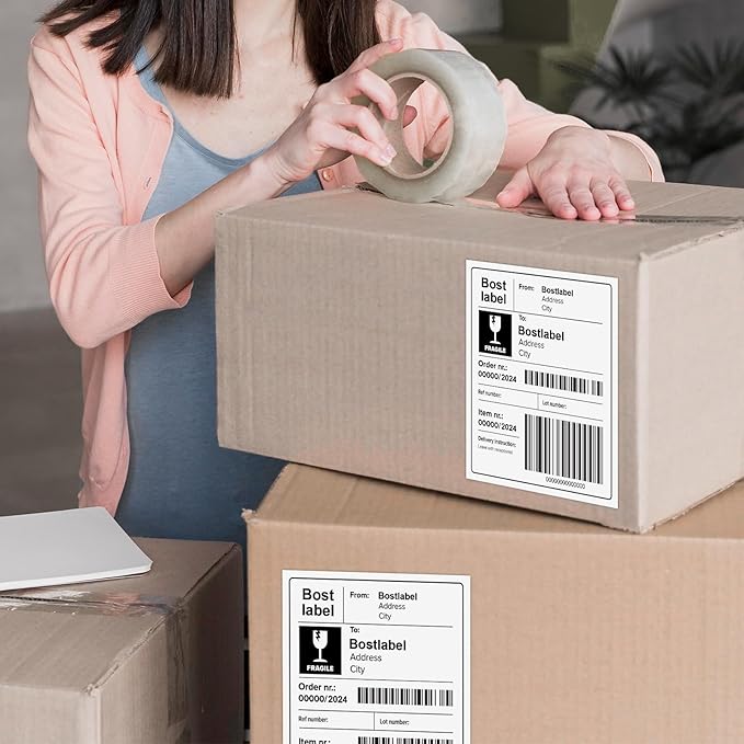 8.5"x5.5" Half Sheet Shipping Labels for Laser & Inkjet Printers, 250 Sheets 500 Pcs Half Page Labels, Self Adhesive Mailing Address Stickers