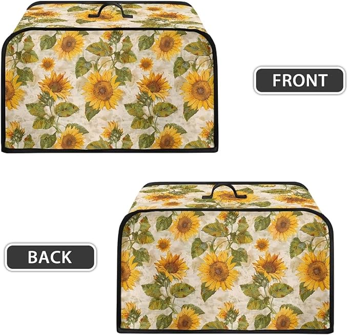 Sunflower Crock Pot 6-8 Quart Floral Slow Cooker Cover Dust Cover Slow Cooker Bag Soft Slow Cooker Dust Cover with Mesh Pocket for Accessories Portable Convenient Dust Resistant