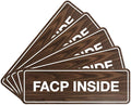 Signs ByLITA Standard FACP Inside Sign | Fire Safety Signage (Walnut) - Medium 5 Pack